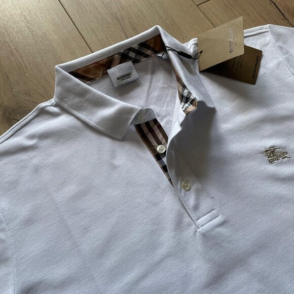 burberry men's white color polo t-shirt xlarge - Picture 4 of 6